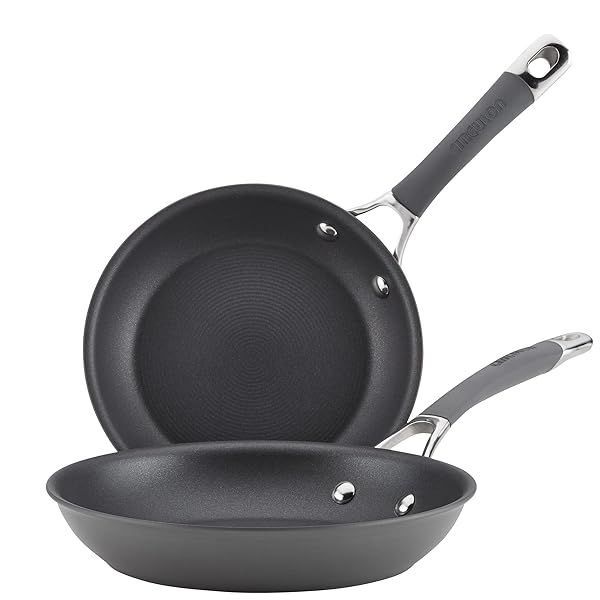Circulon 83905 Radiance Nonstick Frying Pan Set - 8.5 & 10 Inch Hard Anodized Skillets in Gray