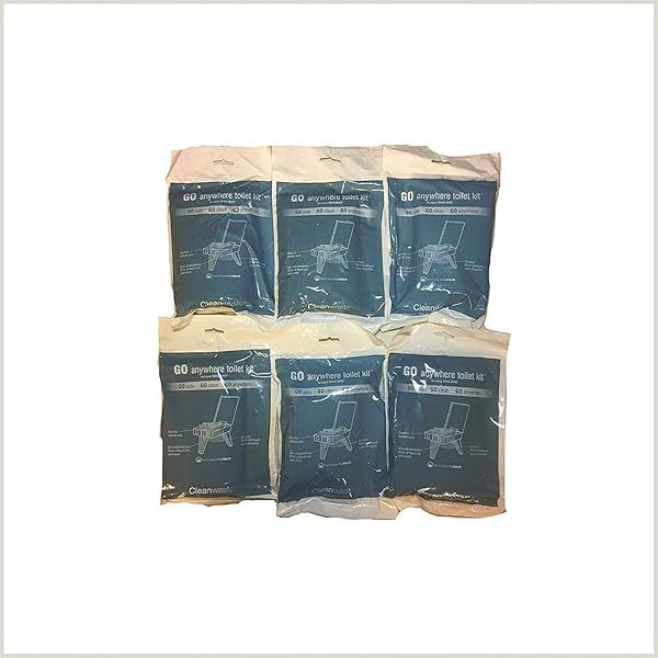Cleanwaste Wag Bags Toilet Kit - Pack of 6 for Easy Outdoor Clean-Up