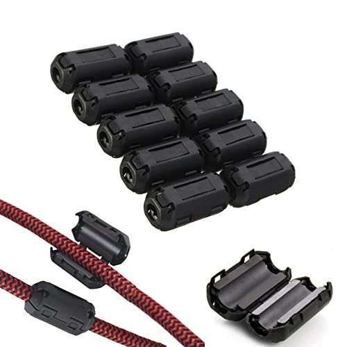 VSKEY 10pcs Clip-on Noise Filter for Subwoofers & Amplifiers - High-Frequency Ferrite Core Choke for Clear Audio