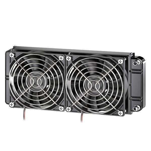Efficient Clyxgs 240mm Water Cooling Radiator for PC CPU - 12 Pipe Aluminum Heat Exchanger with Fan, DC12V, Black