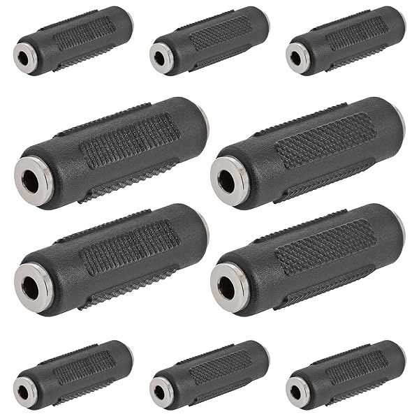 Cmple 10 Pack 3.5mm Stereo Jack Female to Female Audio Adapter Couplers - Perfect for Stereo Connections