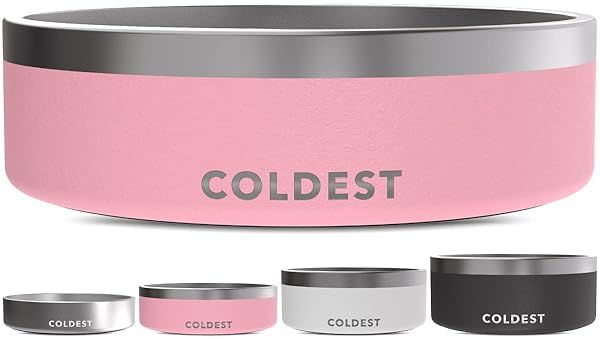 Coldest Dog Bowl: Heavy-Duty Insulated, Non-Slip & Rust-Proof - Perfect for Dogs & Cats (42 oz, Cotton Candy Pink)