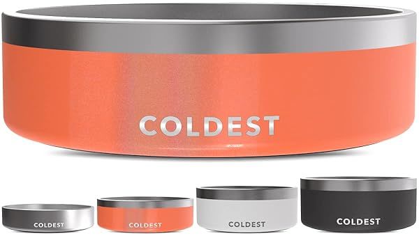 Coldest Dog Bowl: Heavy-Duty Insulated, Non-Slip & Spill-Proof - Perfect for Dogs & Cats (42 oz, Candy Red Glitter)