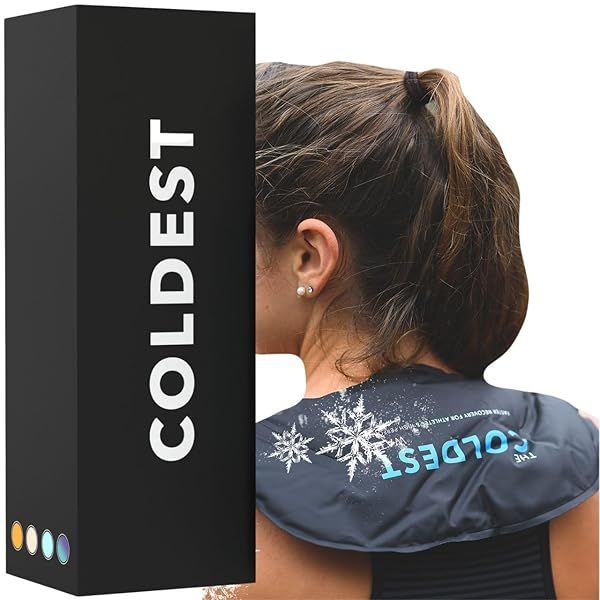 Coldest Neck Shoulder Ice Pack Reusable Gel Wrap for Upper Back Pain Relief Cold Compress Therapy for Swelling Bruises Surgery