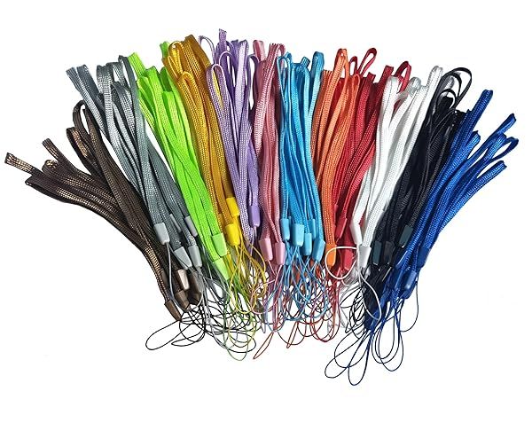ColorYourLife 96-Pack Multi-Color Lanyards for USB Drives, Pens & Small Items - Includes Microfiber Cloth