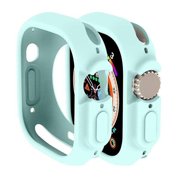 Compatible for Apple Watch Ultra 3 2 1 49mm Case All-Round Shockproof TPU Silicone Protective Cover Bumper Shock-Absorbing Scratch-Resistant Case for