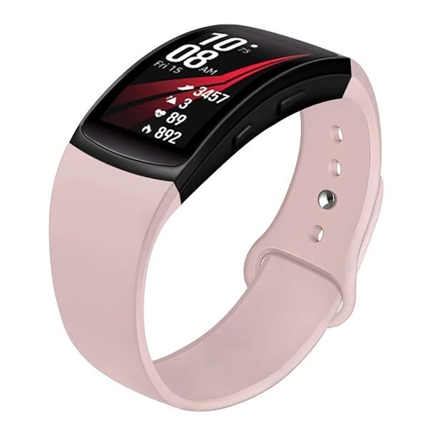 NAHAI Soft Silicone Replacement Bands for Samsung Gear Fit 2 and Fit 2 Pro Smartwatch Small Sand Pink Compatible with Gear Fit 2 Band