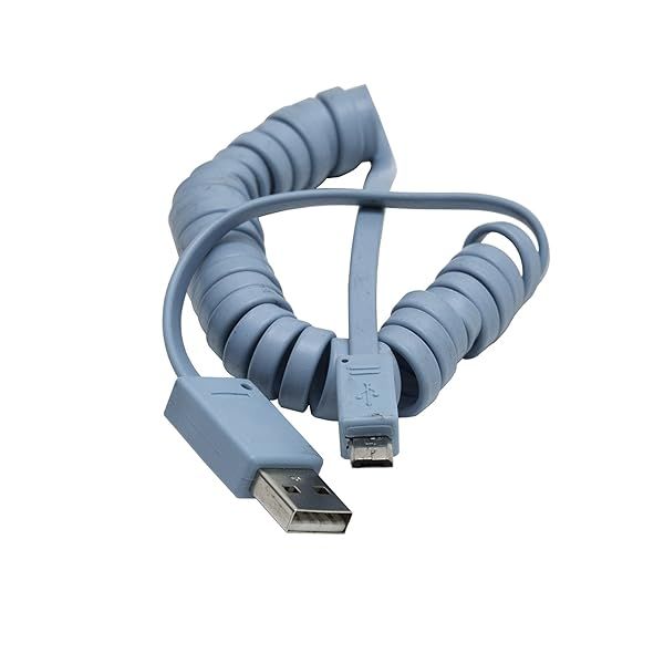 Connectland 4.5' Coiled USB 2.0 Type A to Micro Type B Cable - Durable & Flexible Connection