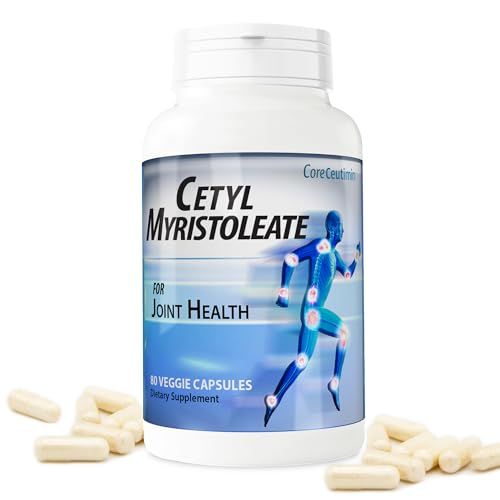 CoreCeutimin Cetyl Myristoleate Omega 5 Fatty Acid Joint Relief with Glucosamine MSM Hyaluronic Acid 80 Capsules