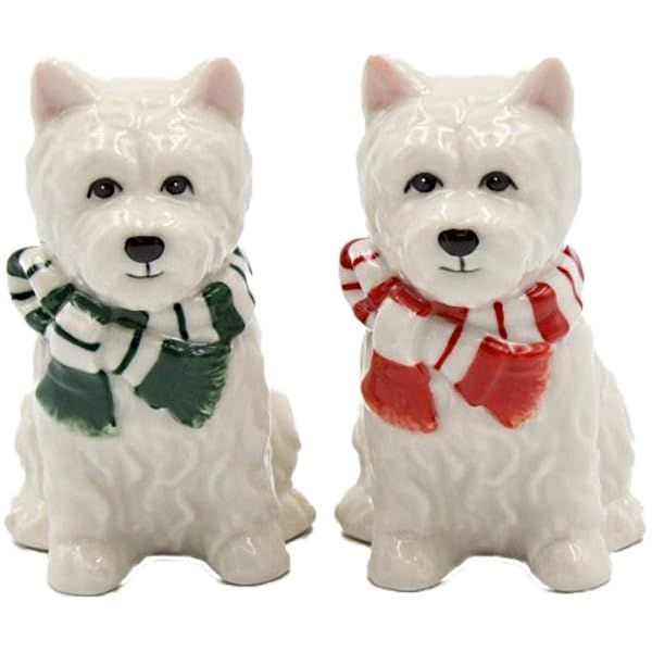 Cosmos Gifts 56579 Western Terrier Salt and Pepper Shakers - Adorable Westie Design with Scarf