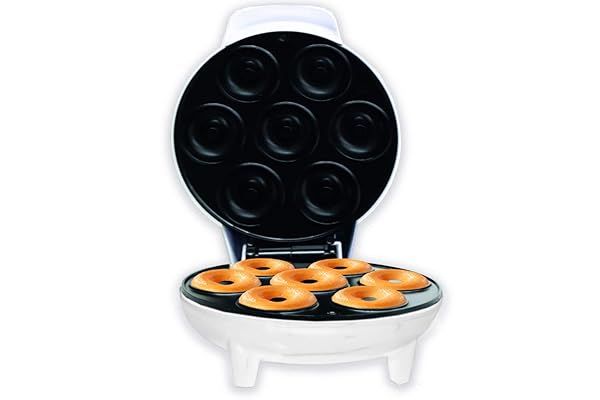 Courant Mini Donut Maker: Kid-Friendly Holiday Treats, Non-Stick, Makes 7 Delicious Doughnuts for Breakfast & Snacks
