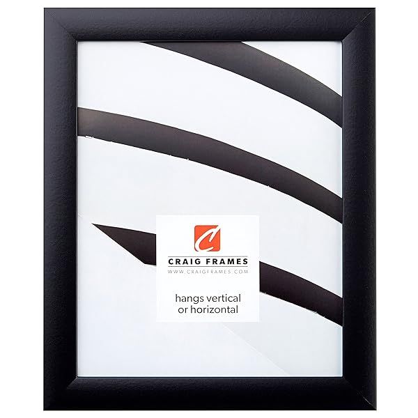 Craig Frames 9 by 16 Inch Black Picture Frame with Smooth Wrap Finish and 1 Inch Wide Design