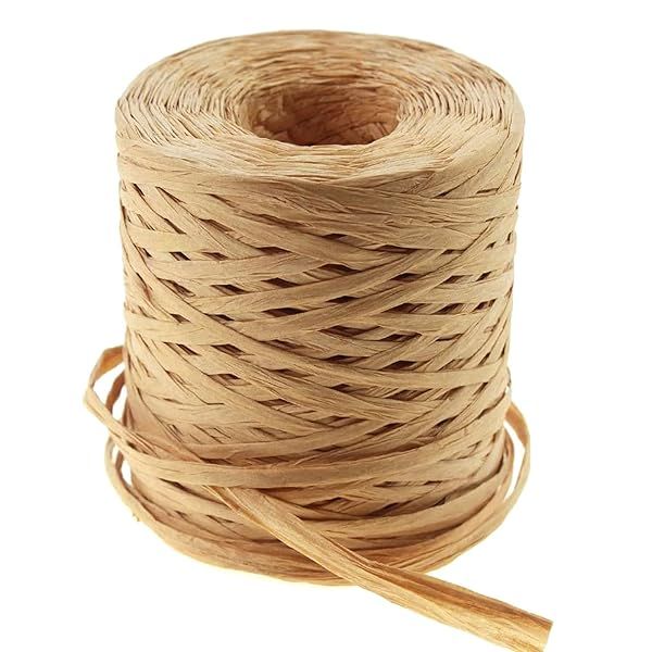 Creatrill 218 Yards Raffia Paper Craft Ribbon - 1/4 Inch Twine for DIY Projects & Packing