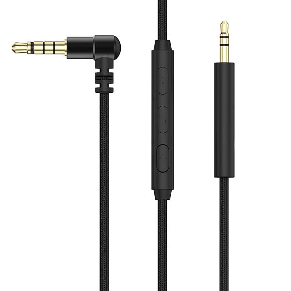 Cubilux 3.5mm to 2.5mm Headphone Cable with MIC for Bose, Sennheiser & JBL - 4 FT Compatible with Noise Cancelling Models