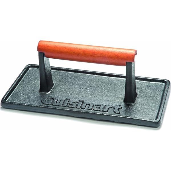 Buy Cuisinart CGPR-221 Cast Iron Grill Press with Wood Handle - 2.1 lbs for Perfect Grilling