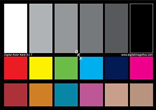 DGK Color Tools 5x7 Color Calibration Charts Set - White Balance & Gray Cards with Stand & Guide