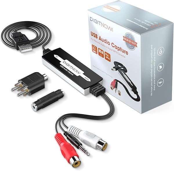 Digitnow USB Audio Capture Card: Convert Vinyl & Cassette to MP3 for Mac & Windows 10/8/7/Vista/XP