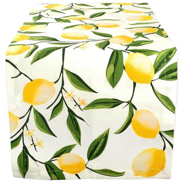Shop DII Lemon Bliss Tabletop Collection: Stylish 14x108 Table Runner for Bright Dining Decor