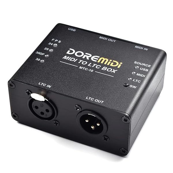 DOREMiDi MIDI To LTC Box Is MIDI Time Code and SMPTE LTC Time Code Conversion Device Designed Synchronize Time of MIDI Audio and Lighting
