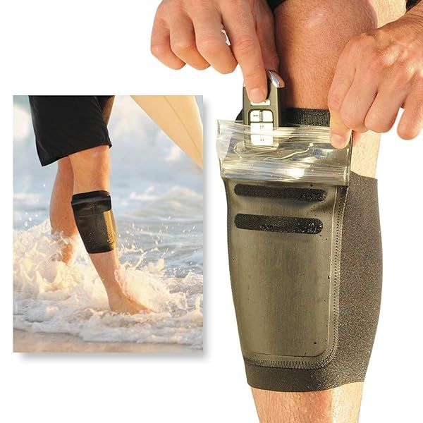 DRFT Waterproof Leg Ankle Pouch for Swimming Surfing Kayaking Fishing Boating Running Biking Black Small Medium