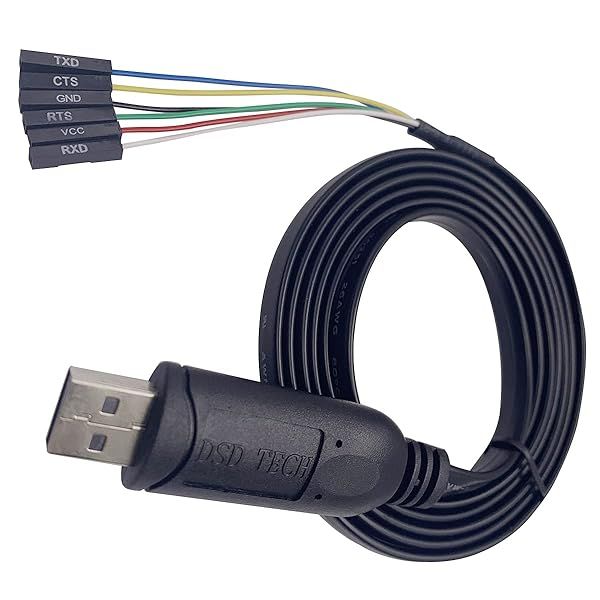 DSD TECH SH-U09G USB to TTL Serial Cable with FTDI FT232RL IC - 1.8M/5.9FT for Reliable Data Transfer