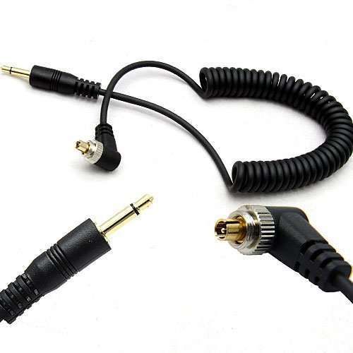 DSLRKIT 3.5mm Male Flash PC Sync Cable with Screw Lock - Reliable Photography Accessory