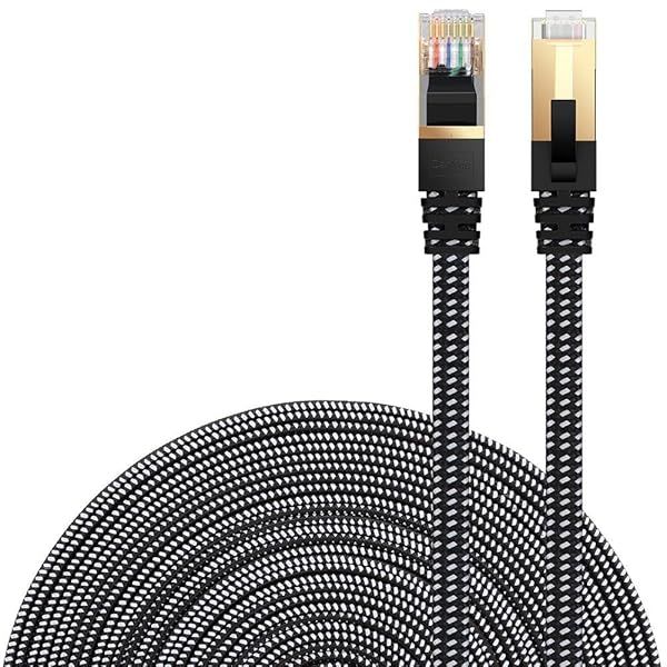 DanYee Cat 8 Ethernet Cable 66ft High Speed Nylon Braided Gold Plated Plug STP RJ45 for Fast Internet Connectivity