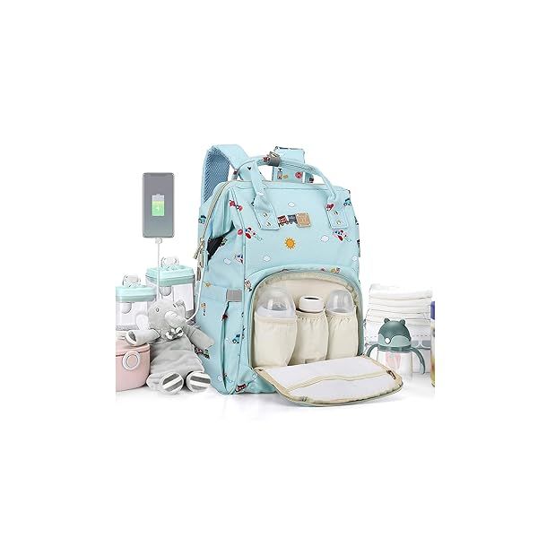 Stylish Waterproof Diaper Bag Backpack for Moms & Dads - USB Charging, Large Capacity, Perfect for Baby Girls & Boys