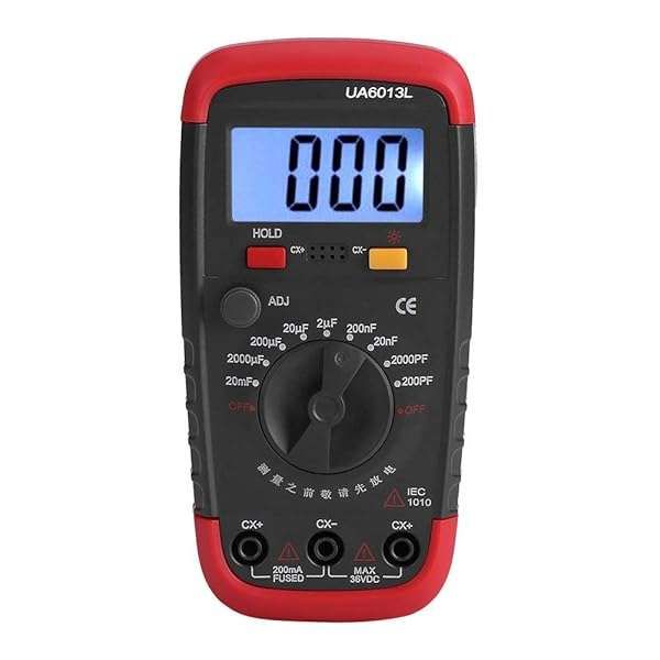 Professional Digital Capacitance Meter & Multimeter: 0.1pF - 20000uF, LCD Backlight, Safety Jacket, 1999 Display