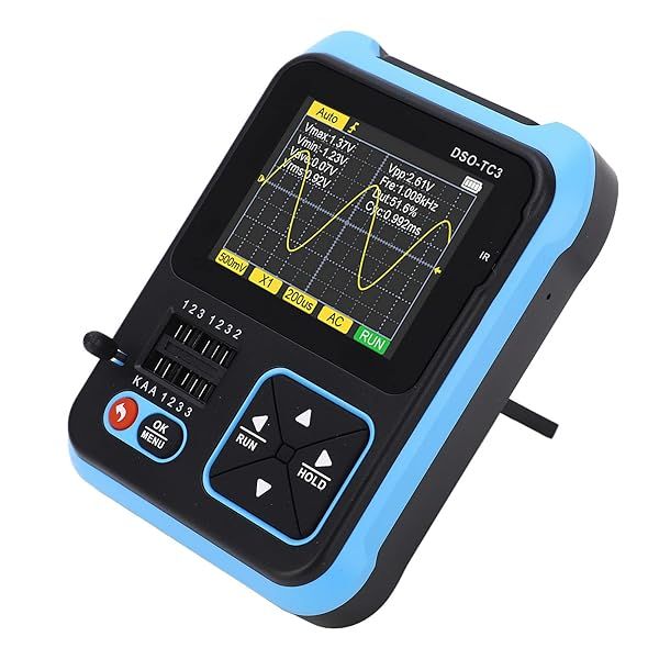 Digital Oscilloscope DSO TC3 3 in1 Handheld Storage Oscilloscope Transistor Tester Table for Capacitance and Testing (High Configuration)