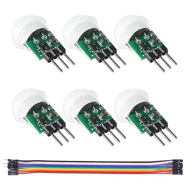 6PCS AM312 Mini Sensor Module Infrared Motion Automatic Detector DC 2.7 to 12V with 10pin Wire for Arduino