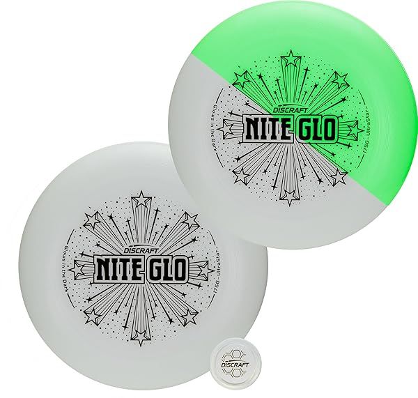 Discraft Glow Ultrastar Nite Glo: Ultimate Frisbee Flying Disc for Night Play