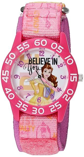 Disney Girls Belle Quartz Watch Pink Model W002930 Stylish Automatic Timepiece for Kids