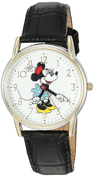 Disney Minnie Mouse Women's Cardiff Alloy Watch with Black Leather Strap W002769