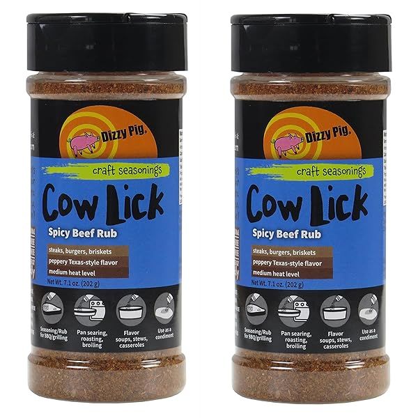Buy Dizzy Pig Cow Lick Spicy Beef Rub - 8oz Shaker Two Pack for Flavorful BBQ