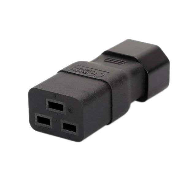 IEC 320 C14 to C19 Adapter - Dshot Male to Female Power Connector for PDU, PSU, UPS