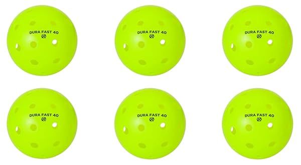Buy Dura Fast 40 Pickleballs - Neon Outdoor Balls, USAPA Approved, Pack of 6 for Tournament Play