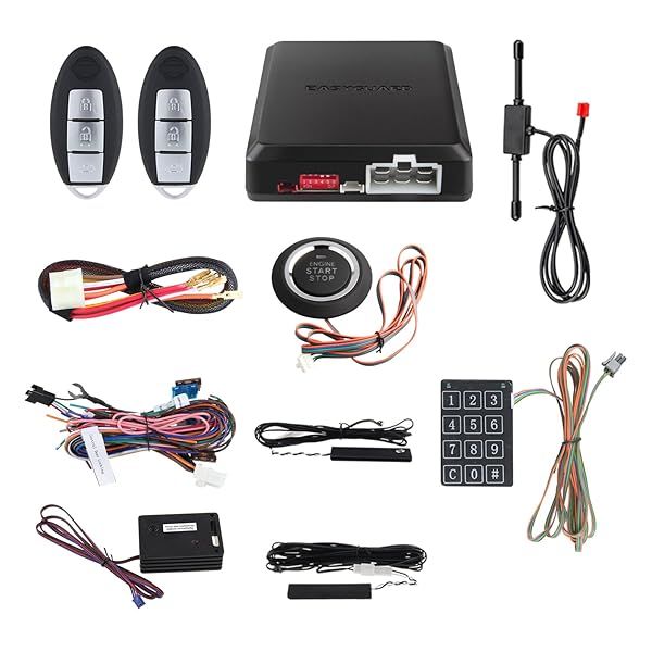 EASYGUARD EC002-NI-NS Smart Key PKE Car Security Alarm System with Keyless Entry Auto Start Stop and Touch Password Backup