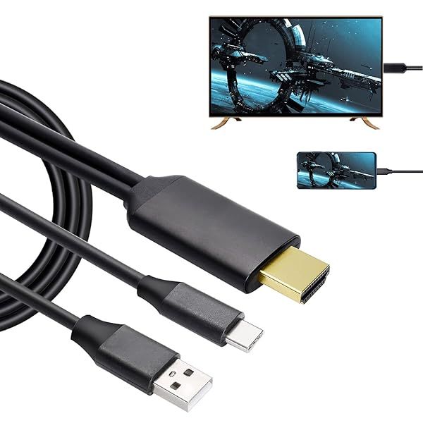 ECDREAM USB C to HDMI Cable 6Ft - 4K Adapter for MacBook, iPad, Samsung & More | Fast Charging & Display to TV/Monitor