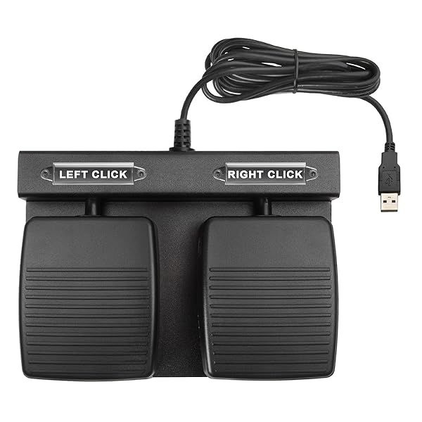 ECS USB Dual Foot Pedal: Ergonomic, Heavy Duty, Plug & Play for Windows/Mac - Free Your Hands for Presentations!