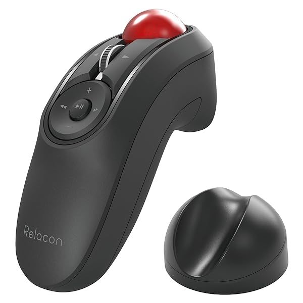 ELECOM Handheld Bluetooth Trackball Mouse with 10 Buttons and Precision Optical Sensor for Left and Right Handed Users
