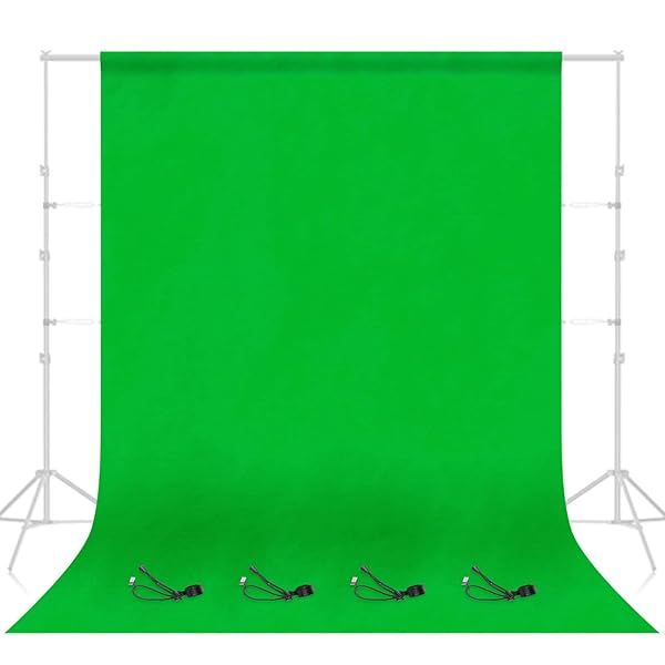 EMART 10x20 FT Green Screen Backdrop for Streaming & Photography - Includes Clips for Easy Setup