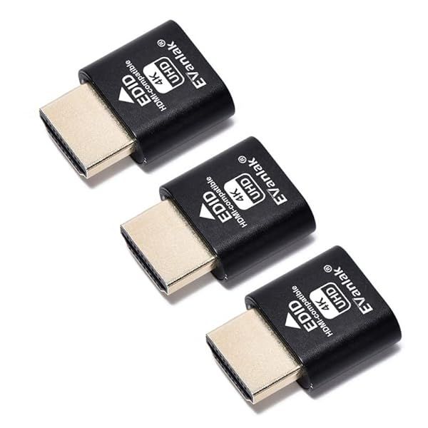 EVanlak HDMI Dummy Plug 3-Pack - Premium Aluminum Headless Ghost Display Emulator 3840x2160@60Hz for PC