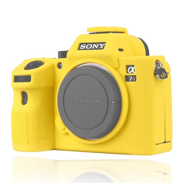 Easy Hood Camera Case for Sony Alpha a7III & a7RIII - Soft Silicone Protective Cover (Yellow)