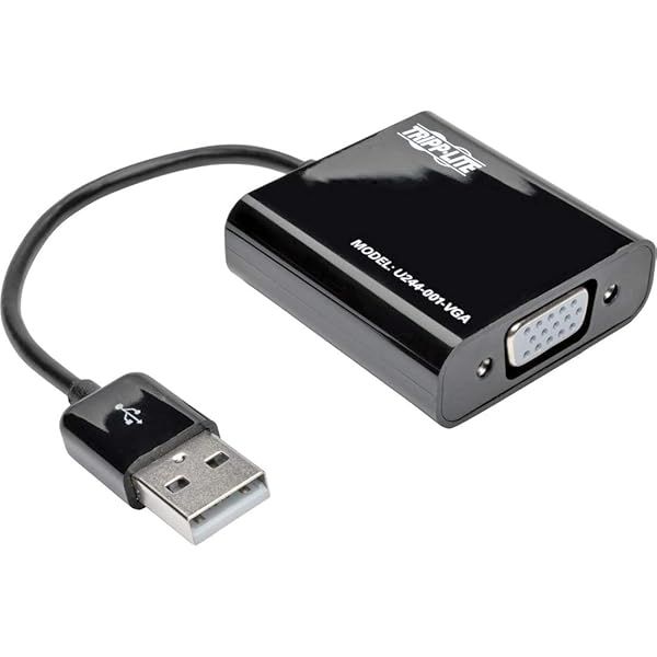 Tripp Lite USB A 2.0 to VGA Adapter Multi Monitor External Video Converter with Built-in Type A Cable and 1080p Resolution