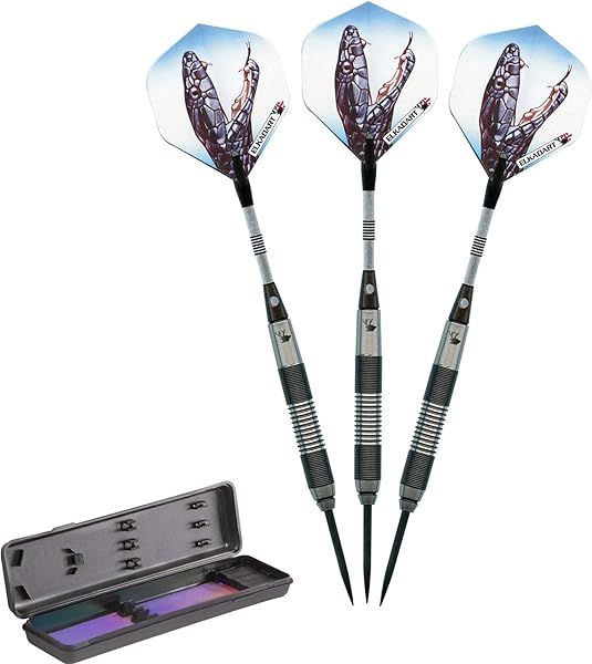 Elkadart Black Mamba 80% Tungsten Steel Tip Darts with Travel Case 26 Grams for Precision and Performance