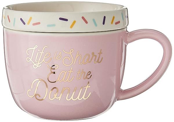 Enesco Our Name is Mud Eat a Donut Mug & Warmer Lid Set - 16oz Multicolor Coffee Mug
