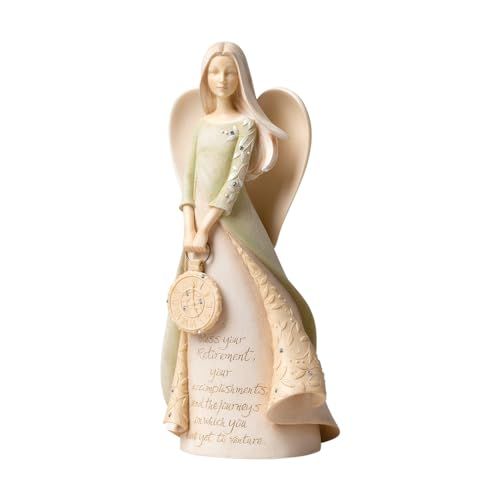 Enesco Foundations Bless Your Retirement Angel Figurine - 9 Inch Hand-Painted Collectible Home Decor