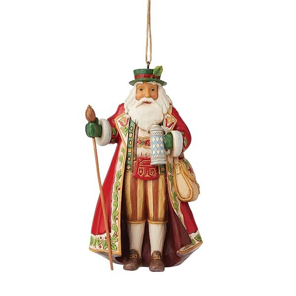 Enesco Jim Shore German Santa Hanging Ornament - 4.75 Inch Multicolor Decor for Christmas