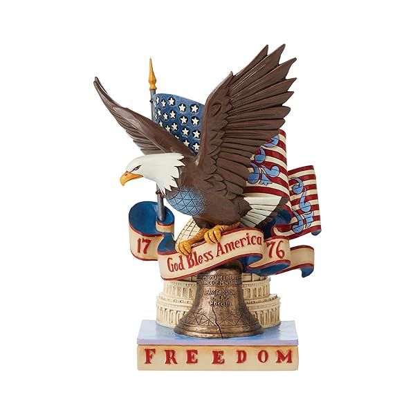 Enesco Jim Shore Patriotic Freedom Eagle Figurine 1776 - 8 Inch Multicolor Collectible